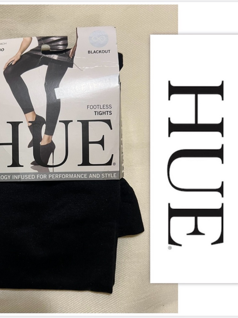 Hue Black Style Tech Blackout Footless Tights